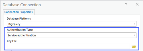 Service authentication to connect to BigQuery